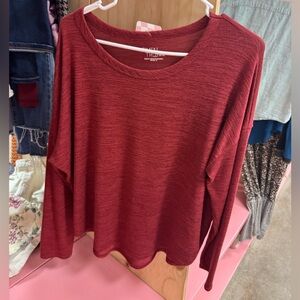 Time and Tru Red Long Sleeve Top